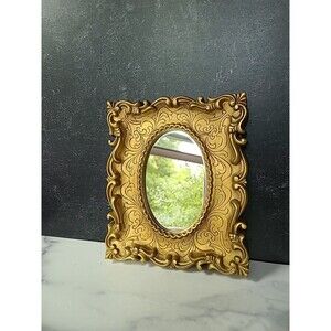 Vintage Gold Tone Ornate Wall Mirror Home Decor